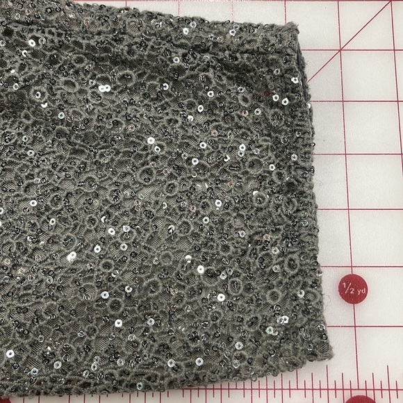 KAY UNGER Honeycomb Lace V-Neck Sequined Elbow Keyhole Back Grey Party Dress 18W - Picture 11 of 16